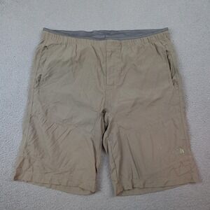 The North Face Shorts Mens Large Green Elastic Waist Hiking Stow Pocket Outdoor